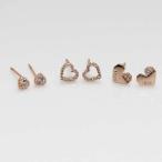 Yahoo! Yahoo!ショッピング(ヤフー ショッピング)トリプルピアス ハート love 3種 ビシュー キラキラ ラインストーン パヴェ ゴールド お得な6点セット 重ね付け アレンジOK プレゼント 誕生日 お祝い mimosa