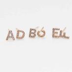 Yahoo! Yahoo!ショッピング(ヤフー ショッピング)トリプルピアス アルファベット A B C D E F キラキラ ラインストーン ゴールド お得な6点セット アレンジOK プレゼン  誕生日 お祝い mimosa
