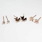 Yahoo! Yahoo!ショッピング(ヤフー ショッピング)トリプルピアス 動物 アニマル バンビ 小鹿 ツリー 1粒ビジュー ゴールド カジュアル お得 6点セット アレンジOK プレゼント 誕生日 お祝い mimosa