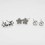 Yahoo! Yahoo!ショッピング(ヤフー ショッピング)トリプルピアス 花 ハート トナカイ キラキラ パヴェ シルバー お得 6点セット mimosa