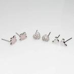 Yahoo! Yahoo!ショッピング(ヤフー ショッピング)トリプルピアス お得 6点セット ハート くま ねずみ キラキラ ピンク シルバー mimosa
