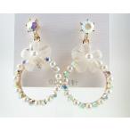 Yahoo! Yahoo!ショッピング(ヤフー ショッピング)ピアス フラワー 花リング ラインストーン パール  優しい 上品 ご褒美 バレンタイン プレゼント 誕生日 ギフト お祝い レディース mimosa