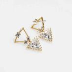 Yahoo! Yahoo!ショッピング(ヤフー ショッピング)ピアス レディース キラキラ トライアングル ラインストーン ゴールド プレゼント mimosa