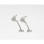 Yahoo! Yahoo!ショッピング(ヤフー ショッピング)ピアス ハート 矢 ラインストーン キラキラ ロング シルバー プレゼント 誕生日 レディース mimosa