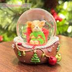 サンタとワンちゃんのスノードーム｜ポリレジン製 クリスマスオブジェ インテリア雑貨 ガラスドーム45mm
