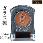 優勝 表彰 楯 盾 KV3420-Cサイズ(縦14.5cm 横10cm 重さ620g)（A-2） ガラス クリア 卒業 卒団 記念 南九州トロフィー