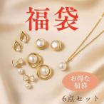 【送料無料★数量限定】福袋 ピアス5点＋ネックレス1点 計6点セット 金属アレルギー対応 小さめ・大きめ メンズ レディース ワンタッチピアス セグメントリング
