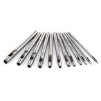 (12本セット)レザークラフト大量 DIY 丸円型 工具 ハトメ 抜き 穴 あけ ポンチ セット 0.5−6mm 収納ケース付 (送料無料)ctr-e82