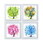クロスステッチ 刺繍 キット 財樹四季 春 夏 秋 冬 4画 セット (送料無料)lvt-333