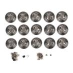 レザークラフト アンティーク スター ネジ式 28mm コンチョ シルバー 15個セット メタル ボタン (送料無料)mmk-n22