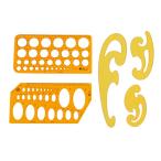 製図 用 テンプレート 定規 3種セット（ 円 ／ 楕円 ／ 雲形 ） 図面 建築 曲線 (送料無料)mmk-n77