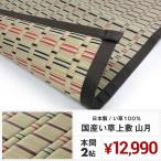 【メーカー直送品】国産柄い草風上敷き 山月 本間 2帖 約191×191cm 日本製  抗カビ 消臭 国産い草100％ カーペット ラグ h42237