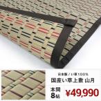 【メーカー直送品】国産柄い草風上敷き 山月 本間 8帖 約382×382cm 日本製  抗カビ 消臭 国産い草100％ カーペット ラグ h42837