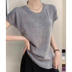 ニットTシャツ レディース 韓国風 夏服【ネコポス投函】