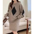 ショッピングスパンコール スパンコールニットセットアップ きれいめ