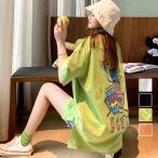 プリントＴシャツ チュニックロンt 半袖【ネコポス投函】