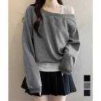 レイヤード風スウェットワンショルダー秋服【ネコポス投函】