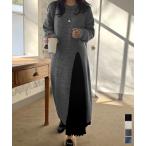 ショッピングニットワンピ ニットワンピース 秋冬 ディープスリット