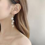 揺れる チェーンピアス 花びらイヤリング【ネコポス投函】