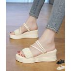 厚底ストラップサンダル美脚ウェッジソール
