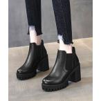 ショッピングブーティー サイドゴアブーツチャンキーヒールブーティ