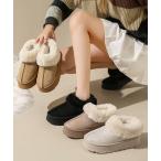 厚底ムートブーツ もこもこショートブーツ