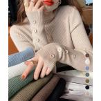 ハイネックニットトップス 長袖ニットソー【ネコポス投函】