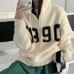 フード付き ニットカーディガン 秋冬服【在庫限り】売り尽くしセール