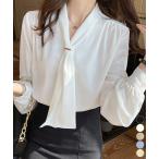 ボウタイ ブラウス レディース Vネック【ネコポス投函】