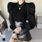 ニットトップス 重ね着風 リブニット【ネコポス投函】