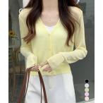 カーディガン vネック レディース韓