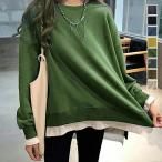 レイヤード風 スウェットトレーナー 春秋