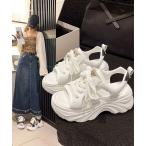 レースアップスニーカーサンダル厚底靴美脚【在庫限り】売り尽くしセール