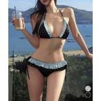  точка рисунок бикини оборка купальный костюм топ на бретелях [ кошка pohs почтовый ]