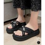 厚底サンダル ミュールサンダル 美脚夏靴