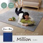 抗菌・防臭 ウォッシャブル フランネル ホットカーペットカバー WSミリオン RUG」ネイビー約200×250cm イケヒコ