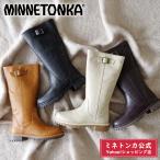 【60%OFF】【SALE】ミネトンカ公式 MINNETONKA ロングブーツ【23M14】ステッチダウン レザーブーツ タンクソール 厚底