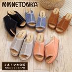 ショッピングMINNETONKA 【40％OFF】ミネトンカ公式 MINNETONKA 【PAISLEE】スエード厚底サンダル 本革サンダル レザーサンダル プラットフォーム ブラック