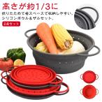 2点セット 折りたたみ ボウル ザル 