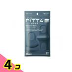 ピッタ・マスク レギュラー ネイビー PITTA MASK REGULAR NAVY 3枚 ポリウレタン 耳 痛くなりにくい 通気性が良い 洗える 4個セット