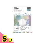 MASCODE マスコード 3Dマスク アクティブデュオ AD M 01シルバーホワイト×グレー紐 7枚入 5個セット