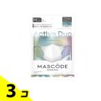 ショッピングマスコード MASCODE マスコード 3Dマスク アクティブデュオ AD M 01シルバーホワイト×グレー紐 7枚入 3個セット