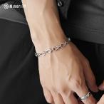 ブレスレット メンズ ホースシュー ブレスレッド おしゃれ 馬蹄 幸運 プレゼント カジュアル シンプル シルバー マイノリティ minority