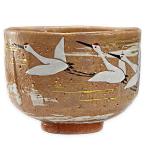 抹茶茶椀 乾山写 鶴絵 中村秋峰作 通年物 茶道具 陶磁器 茶の湯用品 抹茶お点前用