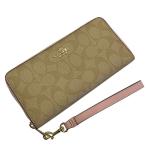 ショッピングコーチ 財布 コーチ COACH 長財布 レディース  シグネチャー  ラウンドファスナー ライトカーキ×ペチュニア C4452 ブランド アウトレット 店頭展示品 感謝セール