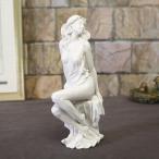 幸運の座る女神 大理石 風像 風水 ビーナス 女性 アートクラフト 白い砂岩像 彫刻 西洋 ヨーロッパ