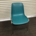【中古】スタッキングチェア　アスクル取り扱い　樹脂チェア　グリーン