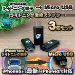 iPhone для подсветка кабель - микро USB терминал . конверсионный адаптор x3 шт [ черный ]