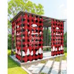Outdoor Curtain for Patio Waterproof, Christmas Snowman Xmas Tree Red Black Buffalo Plaid Windows Curtains Panels Light Filtering Outside Drapes for L