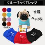 【即納】犬服 ペット服 ペット用品 クルーネックTシャツ シャツ 袖あり かわいい おしゃれ